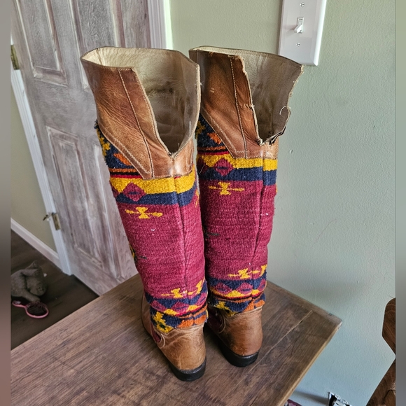 Colorful Patterned Knee-High Boots - Picture 11 of 16